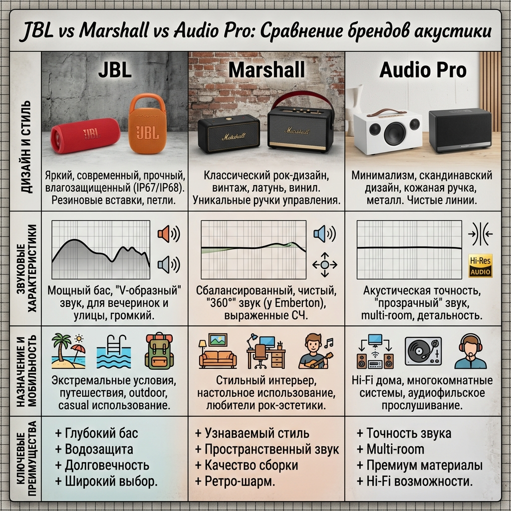 JBL vs Marshall vs Audio Pro